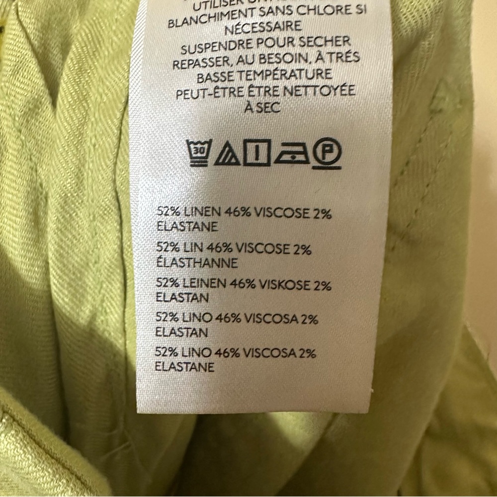 Maeve High-Rise Wide-Leg Pants in Pale Yellow - Picture 8 of 9